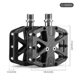Rockbros 3-Bearing Carbon Fiber Bike Pedals, Ultra-Light Anti-Slip MTB & Road Cycling Pedals