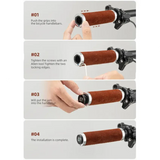 Leather & Silicone MTB Bicycle Grips