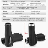 Leather & Silicone MTB Bicycle Grips