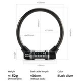 Rockbros 4-Digit Combination Steel Cable Bicycle Lock