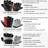 Half-Finger Cycling Gloves with GEL Padding, Shockproof Non-Slip (different types available)
