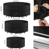 Round Waterproof Patio Furniture Cover – Anti-UV, Windproof (different sizes available)