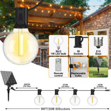 Shatterproof Solar String Lights G40 (Waterproof) with USB & Remote Control
