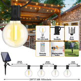 Shatterproof Solar String Lights G40 (Waterproof) with USB & Remote Control