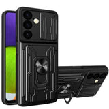 Shockproof Card Slot Case for Samsung Galaxy Note & S Series (Black)