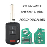 315MHz ID46 Remote Head Car Key for Mitsubishi Lancer (2016–2017) 2+1/3+1 Button