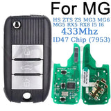 3-Button Smart Flip Remote Key 433MHz ID47 Chip for MG HS, ZS, MG3, MG5, MG6 & Roewe RX5/RX8