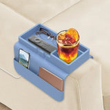 Silicone Sofa Armrest Tray with Dual Cup Holders