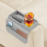 Silicone Sofa Armrest Tray with Dual Cup Holders