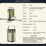 Foldable Solar Camping Light 2000mAh with Power Bank & Digital Display