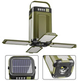 Foldable Solar Camping Light 2000mAh with Power Bank & Digital Display