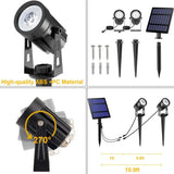 IP65 Solar LED Spotlight, Aluminum Outdoor Garden & Landscape Light (different colours available)