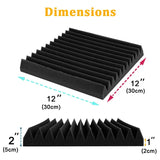 Soundproofing Foam Panels (12-Pack) (8 colours available)
