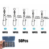 Stainless Steel Fishing Swivel Snaps – 50/100/200pcs