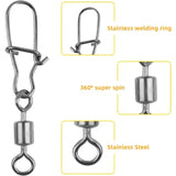 Stainless Steel Fishing Swivel Snaps – 50/100/200pcs