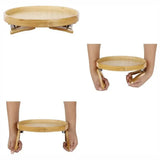 Clip-On Wooden Sofa Armrest Tray Table