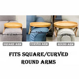 Clip-On Wooden Sofa Armrest Tray Table