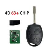 433MHz Remote Car Key 4D60/4D63 Chip for Ford Focus, Mondeo, Fiesta & Transit Models