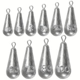 Teardrop Fishing Sinkers – Lead Weights for Bass (10 Sizes)