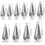Teardrop Fishing Sinkers – Lead Weights for Bass (10 Sizes)