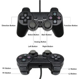 Transparent Blue PS2 Wired Controller – Dual Vibration (different colours available)