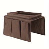 TV Remote Control Holder Sofa Armrest Organizer with Storage Pockets