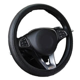 Universal 37/38cm Non-Slip Embossed Leather Car Steering Wheel Cover (3 colours available)