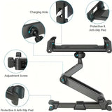 Universal Car Headrest Tablet & Phone Holder Mount (Black & Red)
