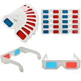 Universal Paper 3D Glasses (Red/Blue) – Pack of 10