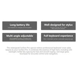 Upgraded Bluetooth Magnetic Keyboard with Touchpad & Pen Slot for Surface Pro 8, 9, 10, 11 & X – 7-Color Backlit