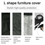 V/L-Shape Waterproof Garden Sofa Cover – Rattan Corner Furniture Protector (different sizes available)