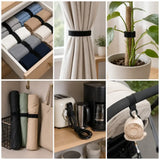 Reusable Black Nylon Hook & Loop Cable Ties