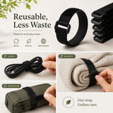Reusable Black Nylon Hook & Loop Cable Ties
