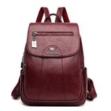 Vintage Soft Leather Backpack for Women