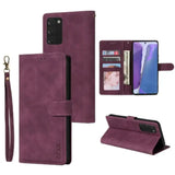 Wallet Flip Case for Samsung Galaxy S25/S24/Note/A Series (Wine Red)