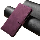 Wallet Flip Case for Samsung Galaxy S25/S24/Note/A Series (Wine Red)