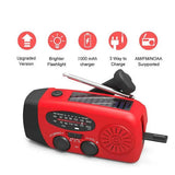 2000mAh Emergency Weather Radio with Hand Crank, Solar & USB Charging, Flashlight