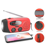 2000mAh Emergency Weather Radio with Hand Crank, Solar & USB Charging, Flashlight