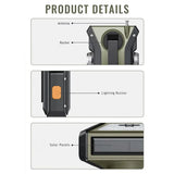 2000mAh Emergency Weather Radio with Hand Crank, Solar & USB Charging, Flashlight