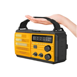 2000mAh Emergency Weather Radio with Hand Crank, Solar & USB Charging, Flashlight