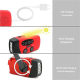 2000mAh Emergency Weather Radio with Hand Crank, Solar & USB Charging, Flashlight