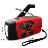 2000mAh Emergency Weather Radio with Hand Crank, Solar & USB Charging, Flashlight