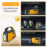 2000mAh Emergency Weather Radio with Hand Crank, Solar & USB Charging, Flashlight