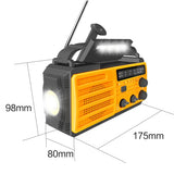 2000mAh Emergency Weather Radio with Hand Crank, Solar & USB Charging, Flashlight