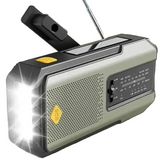 2000mAh Emergency Weather Radio with Hand Crank, Solar & USB Charging, Flashlight