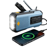 2000mAh Emergency Weather Radio with Hand Crank, Solar & USB Charging, Flashlight