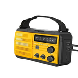 2000mAh Emergency Weather Radio with Hand Crank, Solar & USB Charging, Flashlight