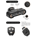 Wireless Turn Signal Bike Tail Light with Projection, 6 Modes (Rechargeable & Waterproof)