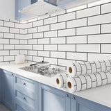 White Brick Waterproof Kitchen Cabinet Wallpaper – 40cm (5 different volumes available)