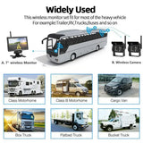 Wireless Reverse Camera Kit – 7" Monitor for Trucks, Buses & RVs with IR Night Vision